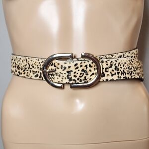 Topshop Leopard Leather Belt‎ Women's Size XS/S